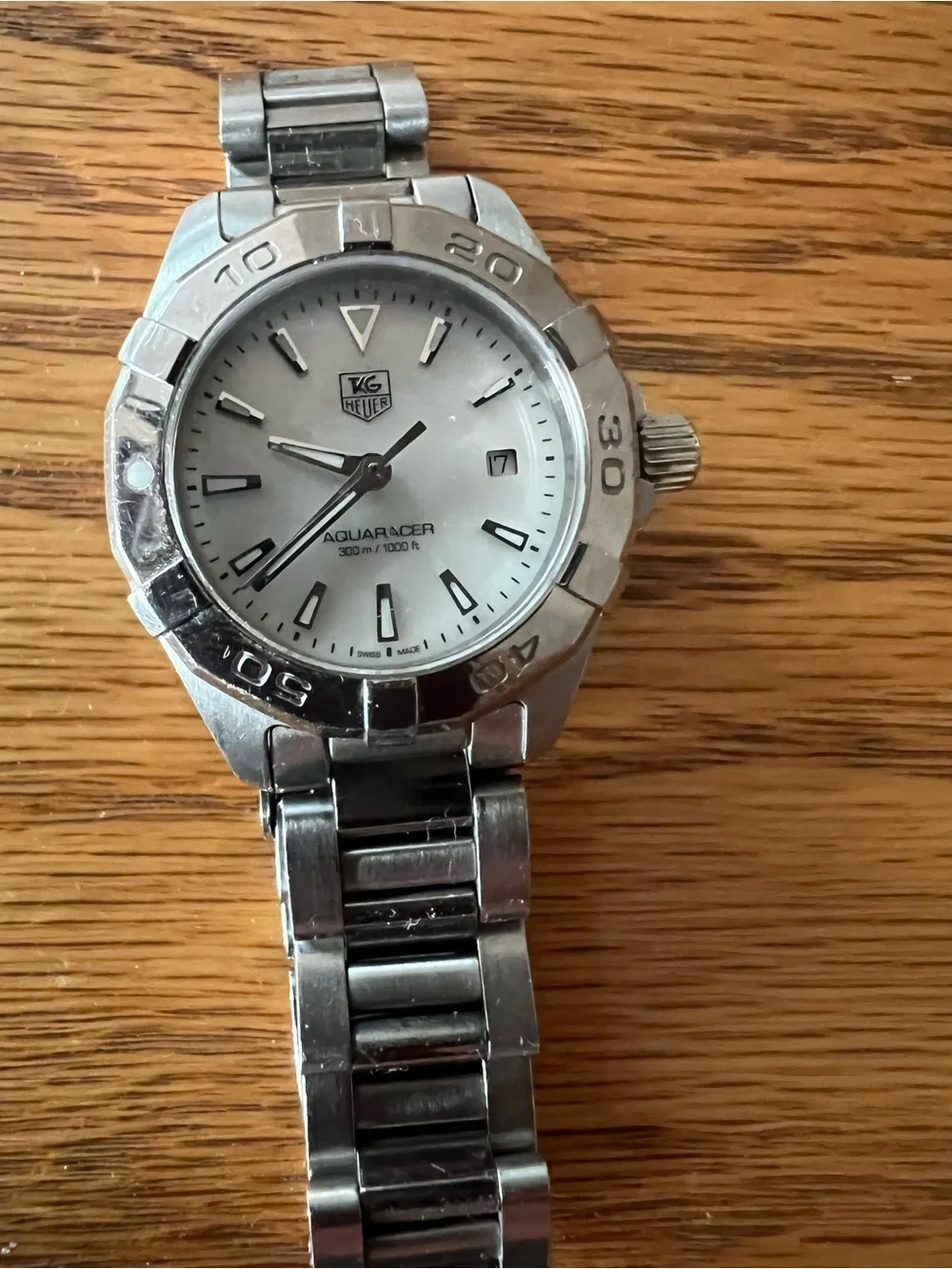 Women’s Tag Heuer Aquaracer Silver Watch with White Dial
